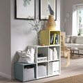 EKET Cabinet combination with feet, white light grey-blue/pale yellow, 105x35x107 cm