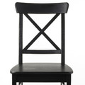 INGATORP / INGOLF Table and 6 chairs, black/brown-black, 110/155 cm