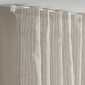 MÄSTERROT Curtains, 1 pair, beige/white dot pattern/with heading tape, 145x300 cm
