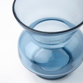 GOKVÄLLÅ Vase, blue glass, 13 cm