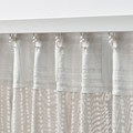 MÄSTERROT Curtains, 1 pair, beige/white dot pattern/with heading tape, 145x300 cm