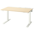MITTZON Desk sit/stand, electric birch veneer/white, 120x80 cm