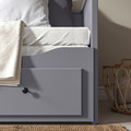HEMNES Day-bed w 3 drawers/2 mattresses, grey/Åfjäll firm, 80x200 cm