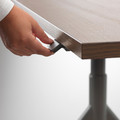 IDÅSEN Desk sit/stand, brown/dark grey, 120x70 cm