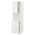 METOD / MAXIMERA Hi cab f micro combi w door/3 drwrs, white/Voxtorp matt white, 60x60x220 cm