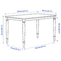 DANDERYD / INGOLF Table and 4 chairs, oak veneer white/white, 130x80 cm