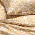 JÄTTEVALLMO Duvet cover and pillowcase, yellow/white, 150x200/50x60 cm