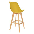 Bar Stool Norden Wood, high, PP, yellow