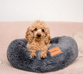 MIMIKO Pets Dog Bed Lair Shaggy Round L 60cm, graphite