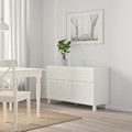 BESTÅ Storage combination w doors/drawers, white/Hanviken/Stubbarp white, 120x42x74 cm