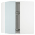 METOD Corner wall cabinet with carousel, white/Kallarp light grey-blue, 68x80 cm