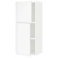 METOD Wall cabinet with shelves/2 doors, white/Voxtorp matt white, 40x100 cm