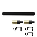 Adjustable Curtain Rod, single, 19 mm 200-330 cm, black/gold