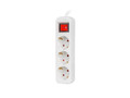Lanberg Power Strip 1.5m 3x Schuko Outlet PS1-03F-0150-W, white