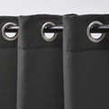 GINSTMOTT Curtains, 1 pair, dark grey/with eyelets, 145x300 cm