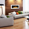 Wall-mounted Biofireplace with Glass 900 x 400 mm, high-gloss white