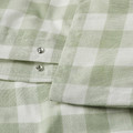 EKTANDVINGE Duvet cover and pillowcase, pale grey-green white/check, 150x200/50x60 cm
