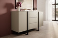Cabinet with 2 Doors & 3 Drawers Verica 150 cm, cashmere/black legs