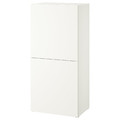 BESTÅ Shelf unit with doors, white Lappviken/white, 60x42x129 cm