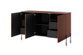 Three-Door Cabinet with Drawers Sonatia 150cm, burgundy