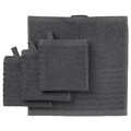 VÅGSJÖN Washcloth, dark grey, 30x30 cm