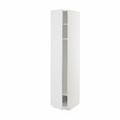METOD High cabinet w shelves/wire basket, white/Stensund white, 40x60x200 cm