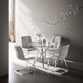 Dining Table Ufo 80cm, transparent/chrome