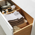 ÄNGSJÖN / BACKSJÖN Wash-stnd w drawers/wash-basin/tap, high-gloss white/bamboo, 102x49x71 cm