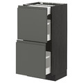 METOD / MAXIMERA Base cb 2 fronts/3 drawers, Voxtorp dark grey, 40x37 cm