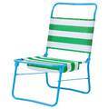 STRANDÖN Beach chair, white green/blue