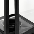 BORRBY Lantern for tealight, in/outdoor black, 20 cm