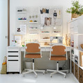 MICKE Drawer unit/drop file storage, white, 35x75 cm