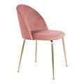 Velvet Dining Chair with Metal Legs, pink/gold