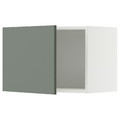 METOD Wall cabinet, white/Nickebo matt grey-green, 60x40 cm