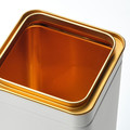 BLOMNING Tin with lid, off-white for coffee/tea, 10x10x10 cm