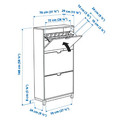 STÄLL Shoe cabinet with 3 compartments, white, 79x29x148 cm