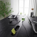 MITTZON Conference table, black stained ash veneer/black, 140x108x105 cm