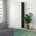 BESTÅ Storage combination with doors, black-brown, Laxviken white, 120x40x192 cm