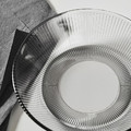 HAVSGÄDDA Deep plate, stripe pattern/grey, 19 cm