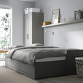 BRIMNES Day-bed frame with 2 drawers, grey, 80x200 cm