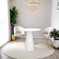 Table Florero, round, single leg, white