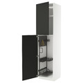 METOD High cabinet with cleaning interior, white/Nickebo matt anthracite, 60x60x240 cm