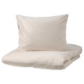 NATTJASMIN Duvet cover and 2 pillowcases, light beige, 200x200/50x60 cm