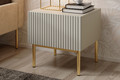 Nightstand Bedside Table Nicole Set of 2, gold legs, cashmere