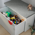 SMÅSTAD / PLATSA Storage combination, white white/with bench, 150x57x181 cm