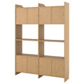 LÅDMAKARE Storage combination w sliding doors, with 2 shelves/oak effect, 159x35x212 cm