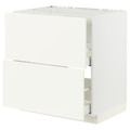 METOD / MAXIMERA Base cab f hob/int extractor w drw, white/Vallstena white, 80x60 cm