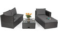 Outdoor Corner Furniture Set ROMA RELAX, black