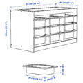 TROFAST Storage combination with boxes, light white stained pine/white, 93x44x52 cm
