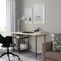 MITTCIRKEL / SPÄND Desk, lively pine effect/black, 120x60 cm